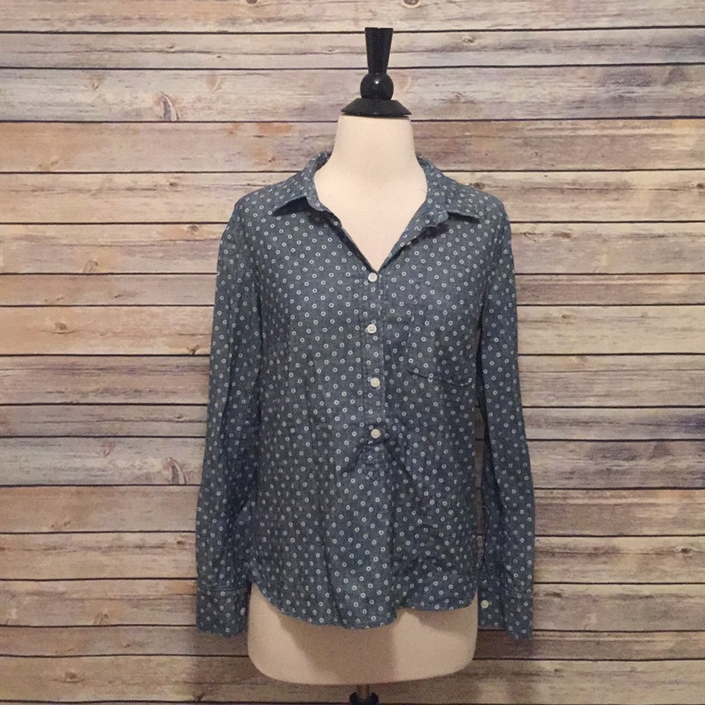 J. Crew Factory Circle Polka Dot Shirt